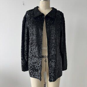 black sequins zipper jacket